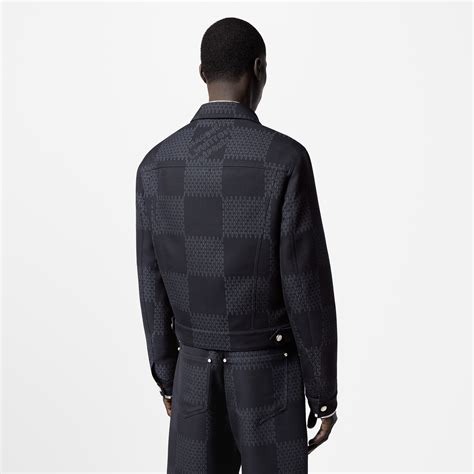 Damier Tailored Wool Trucker Jacket 